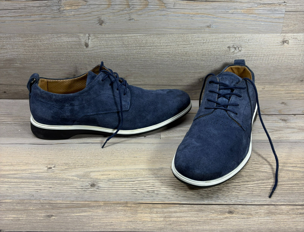 Amberjack The Original Derby Dress Shoes Men's 10.5 M Navy Blue Suede Portugal